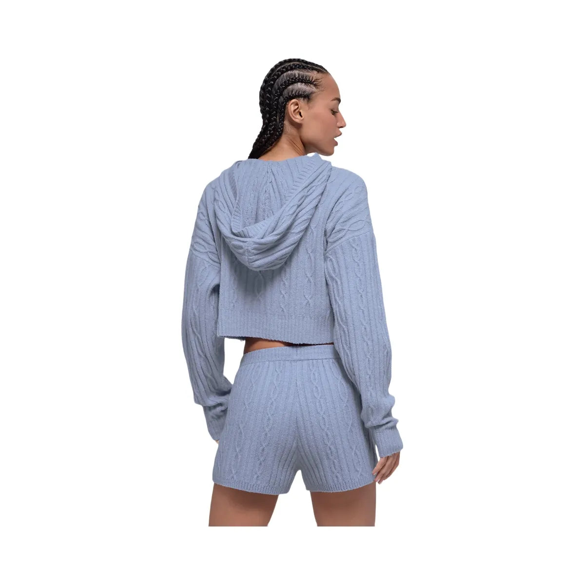 Alo Women's Cable Knit Winter Bliss Hoodie - Winter Frost