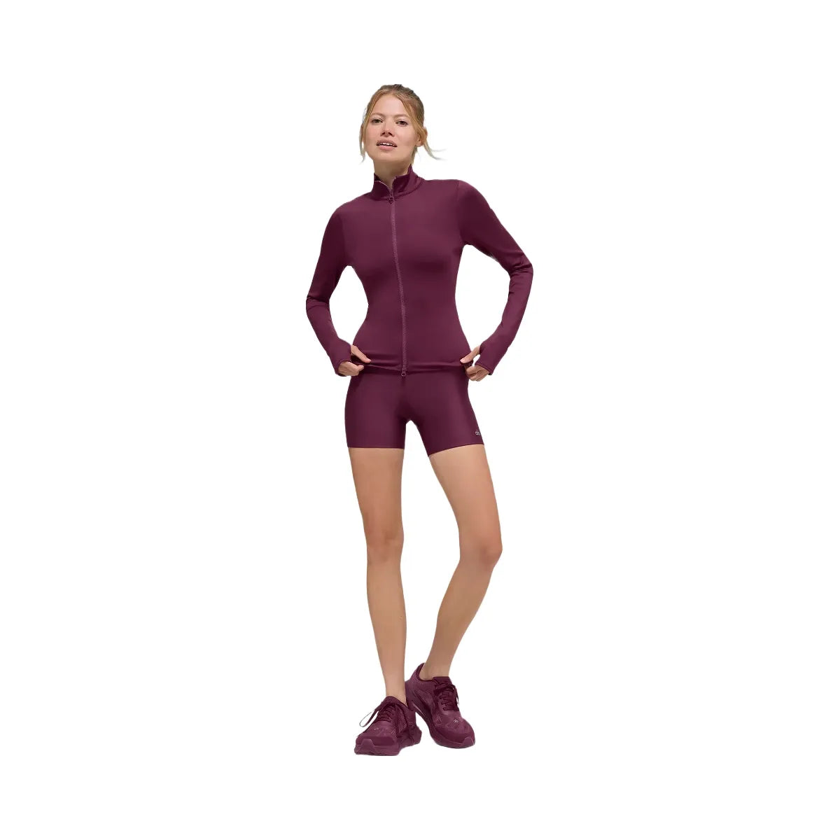 Alo Women's Airlift Winter Warm Radiant Full-Zip Jacket - Burgundy