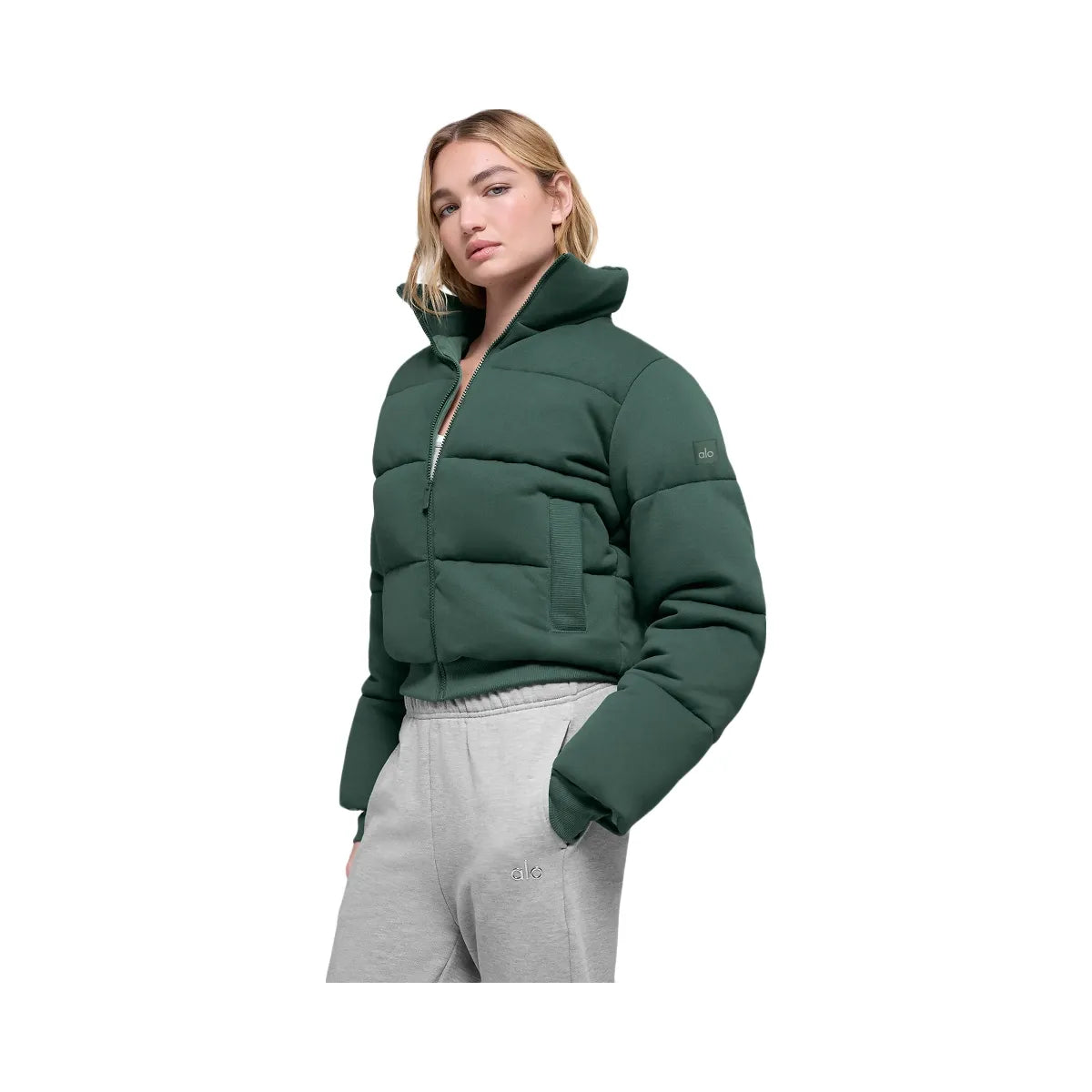 Alo Women's Sweatshirt Puffer - Clover Green
