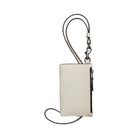 Coach Zip Lanyard Card Case Pebbled Leather-Gunmetal-Chalk