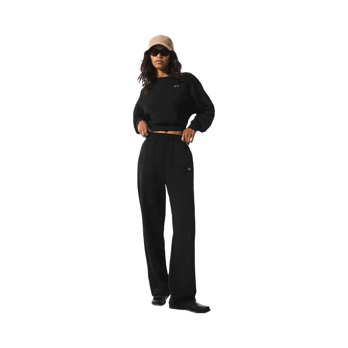 Alo Women's Cropped Accolade Crewneck - Black