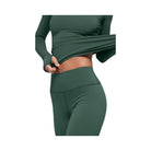 Alo Women's Airbrush Winter Warm High-Waist Nocturne Legging - Clover Green