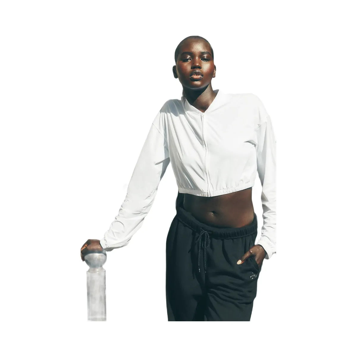 Alo Women's Cropped Breezy Full-Zip Cover Up - White