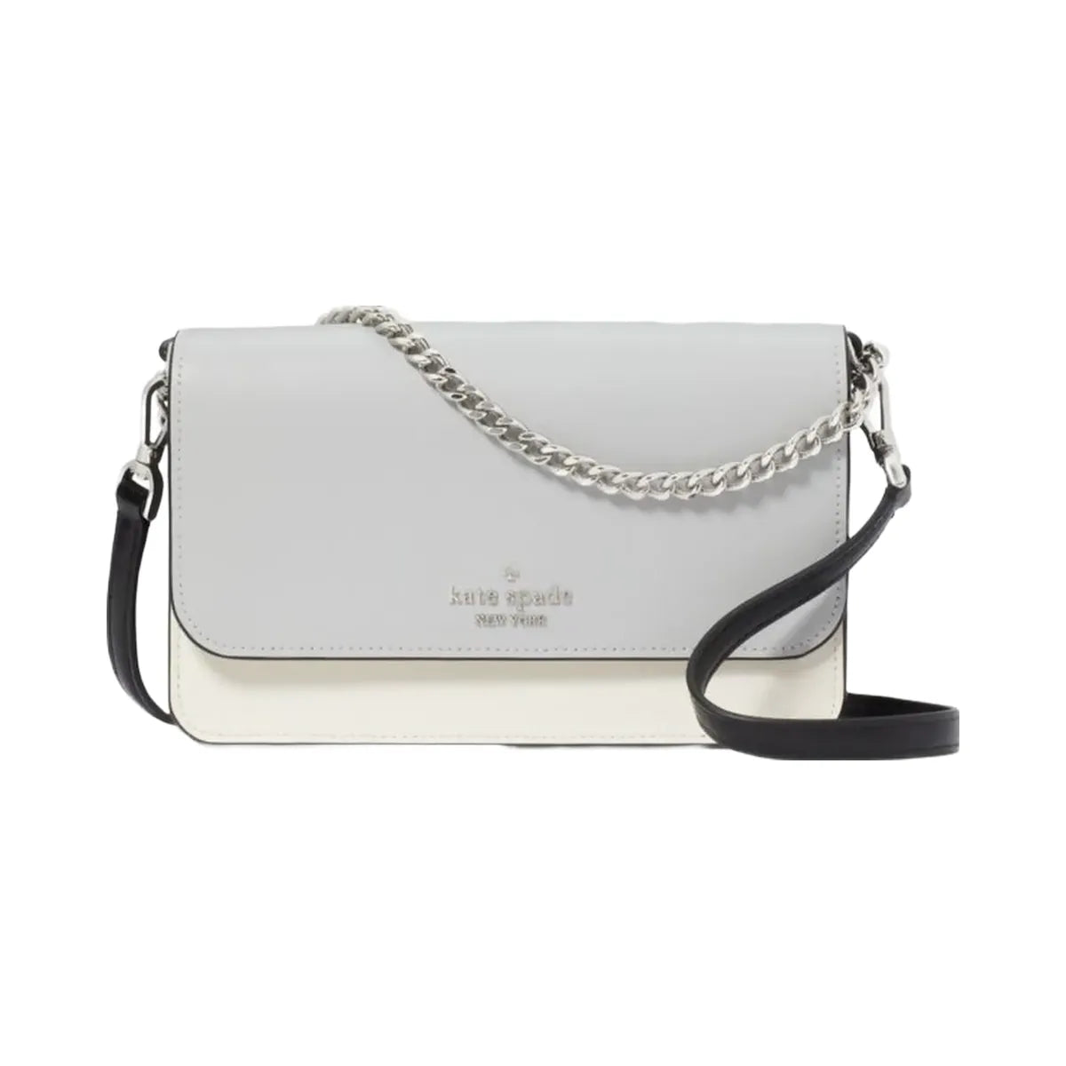 Kate Spade Madison Willow Mini Flap Crossbody Platinum Grey Multi