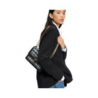 Kate Spade Deco Plaid Tweed Chain Shoulder Bag Black Multi