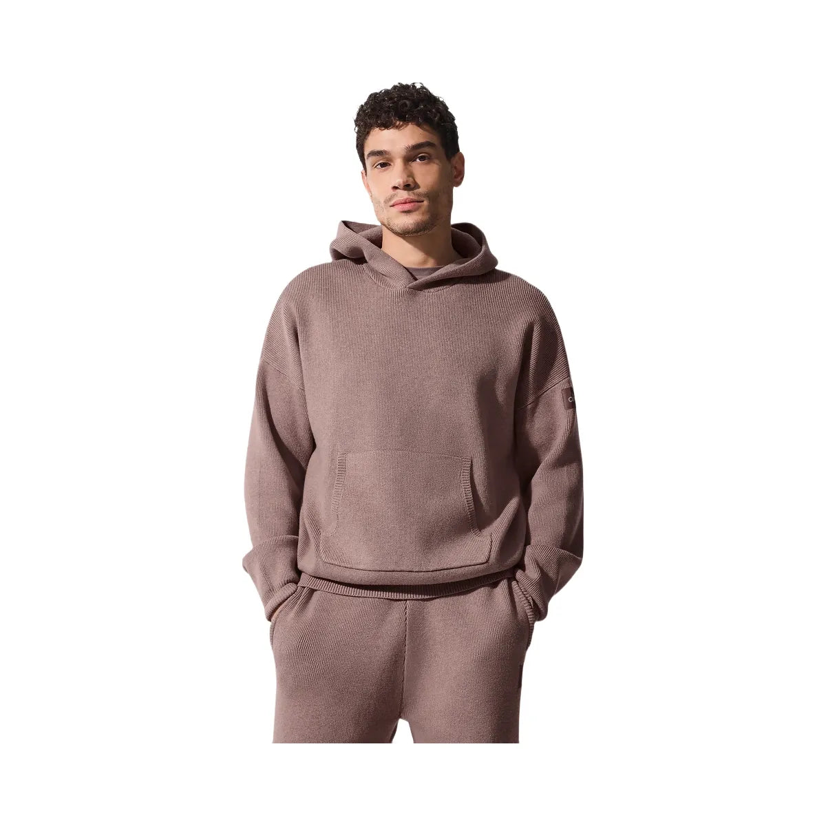 Alo Men's Scholar Hooded Sweater - Mushroom Heather