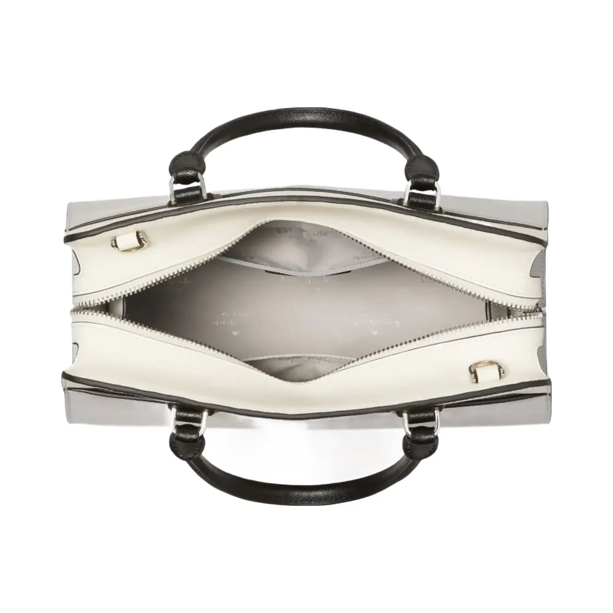 Kate Spade Madison Colorblock Saffiano Leather Medium Satchel Platinum Grey Multi