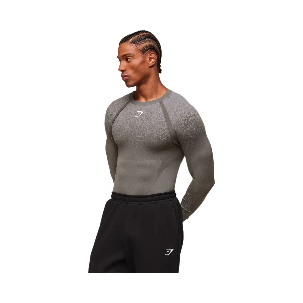 Gymshark Shadow Seamless Long Sleeve T-Shirt - Meteor Grey