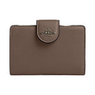 Coach Medium Corner Zip Wallet Calf Leather-Qb-Dark Stone