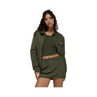Alo Women's Work It Bomber - Green Olive