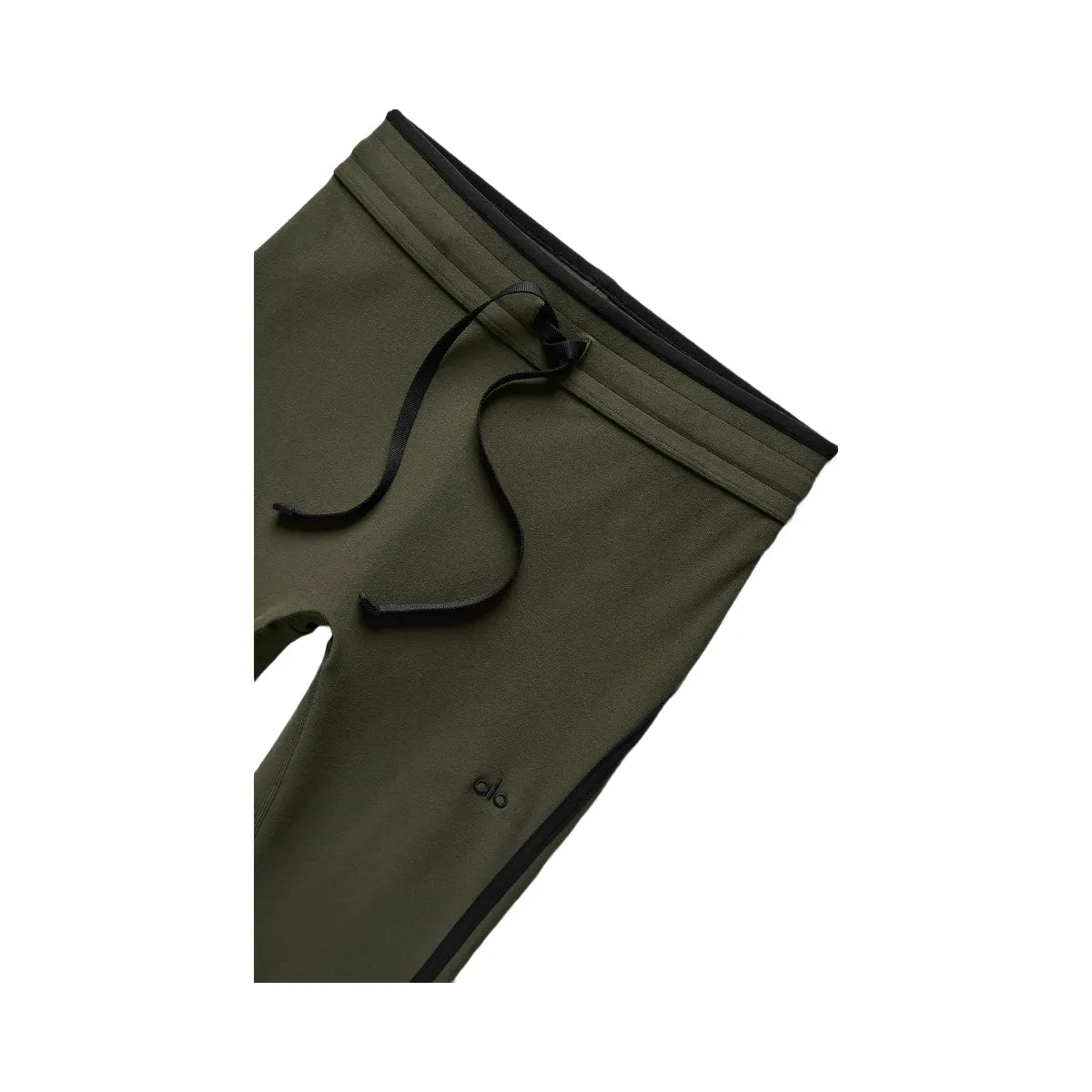 Alo Women's Airbrush High-Waist Race Pace Capri - Green Olive/Black