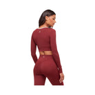 Gymshark Piping Long Sleeve Crop Top - Sets Red/Carmine Red/Soft White