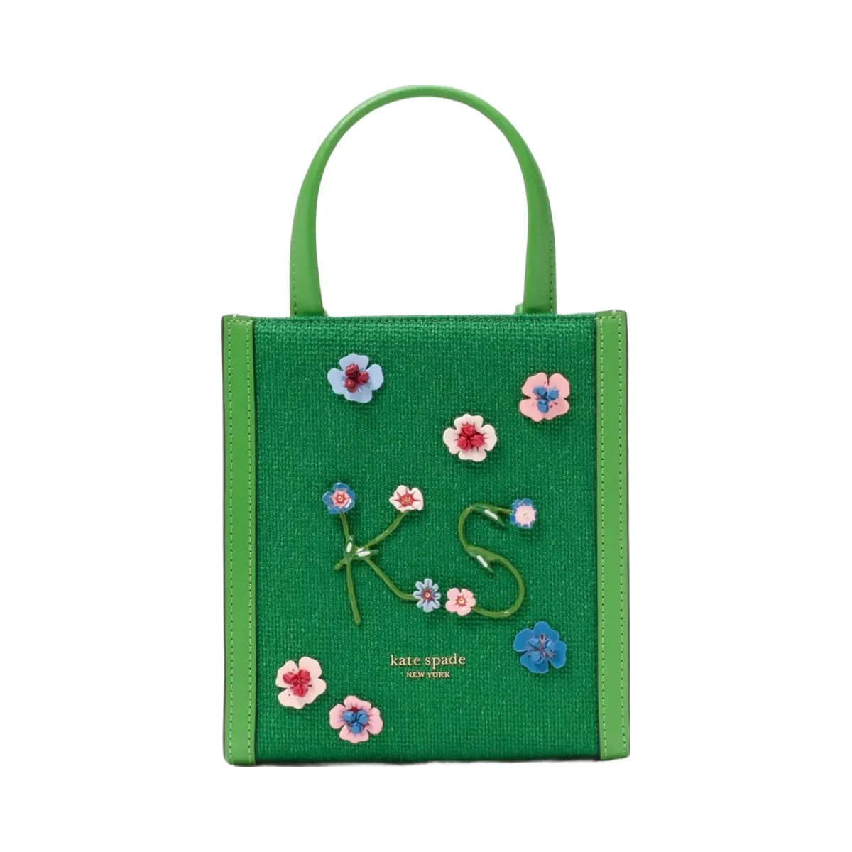 Kate Spade Manhattan Floral Appliqué Chenille Mini Tote Watercress Multi
