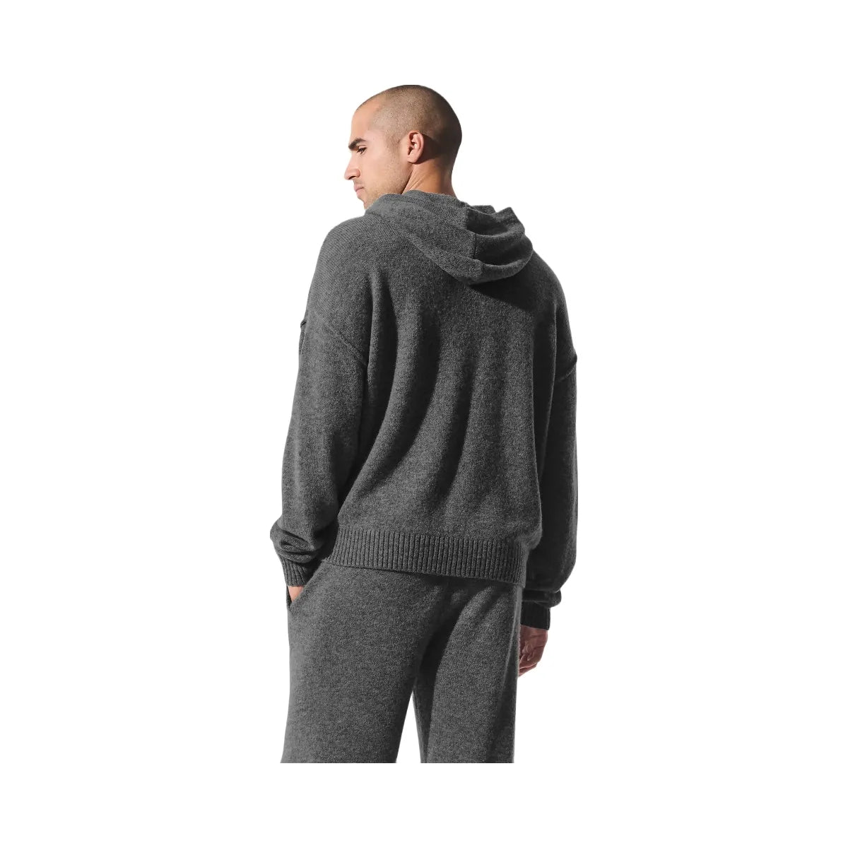 Alo Men's Wool Cashmere New Class Hoodie - Platinum Grey