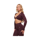 Gymshark Adapt Animal Long Sleeve Crop Top - Cherry Purple/Reset Pink