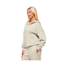 Gymshark Fitness Embroidered Graphic Zip Up Hoodie - Pebble Grey