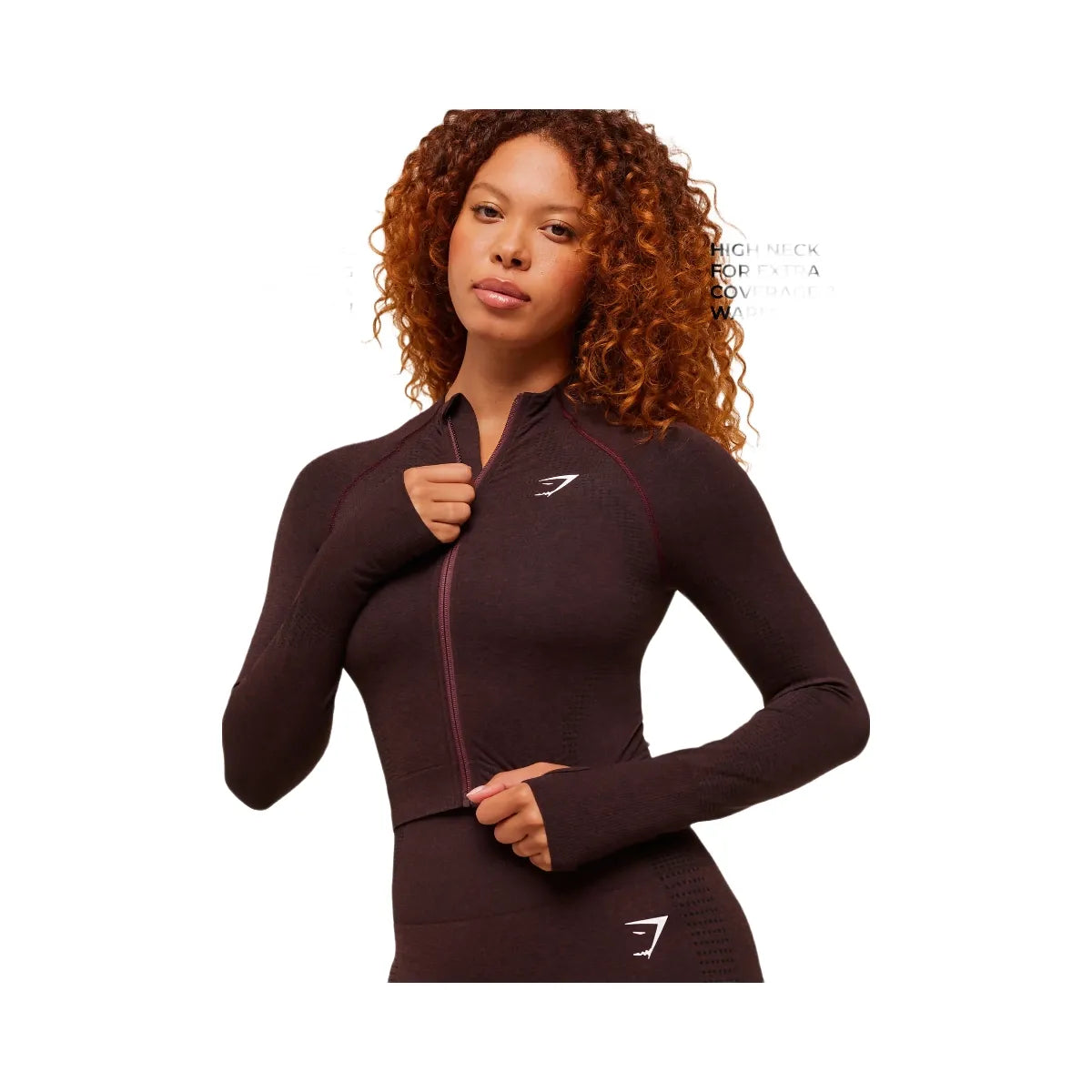 Gymshark Vital Midi Zip Up Jacket - Rich Maroon/Marl