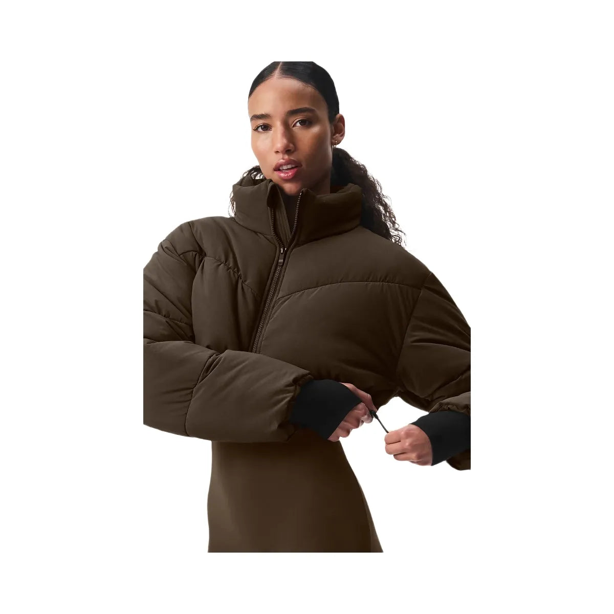 Alo Women's Main Act Corset Puffer - Espresso/Black