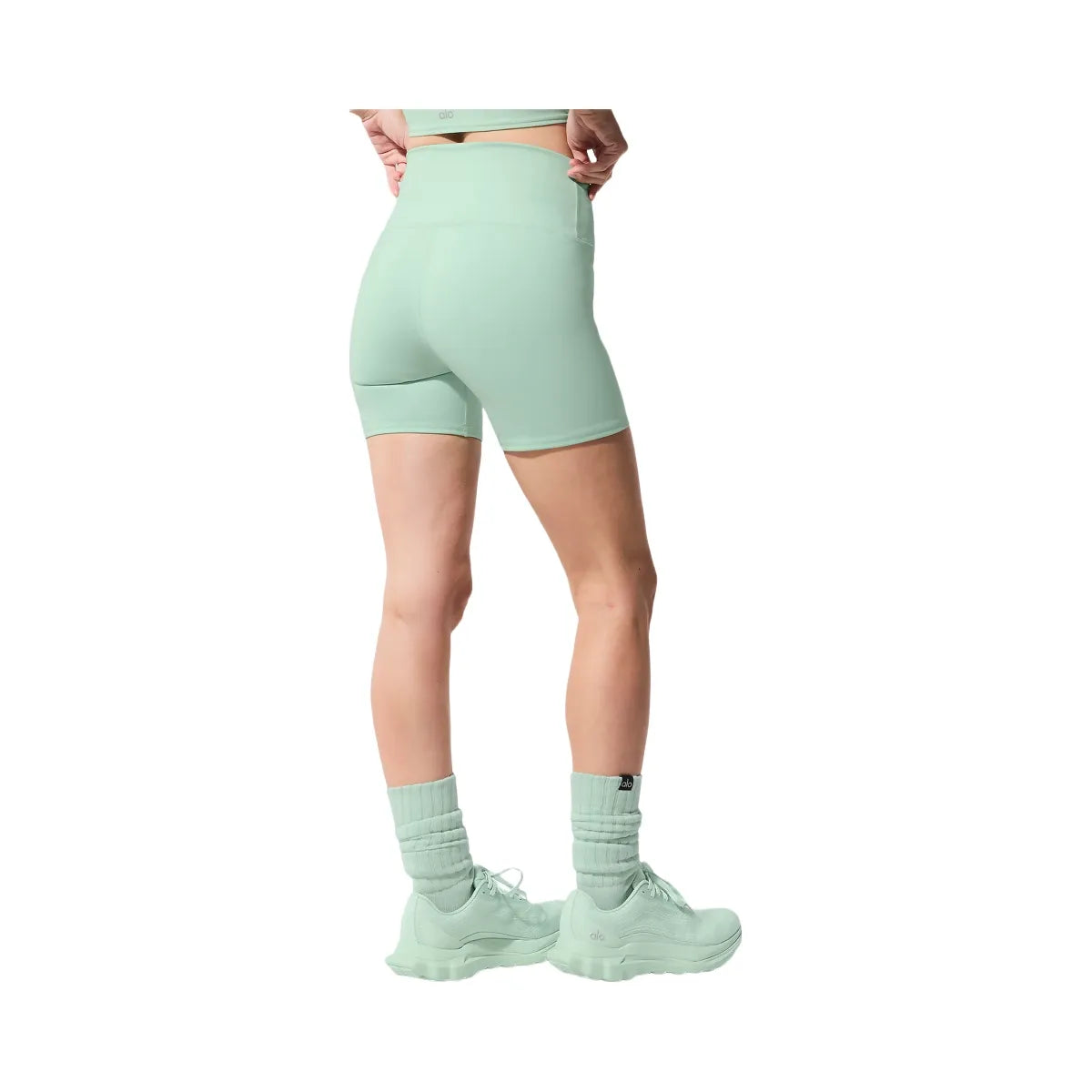 Alo Women's 5" Airbrush High-Waist Biker Short - Spearmint