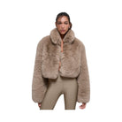 Alo Women's Opulent Faux Fur Cropped Jacket - Oat