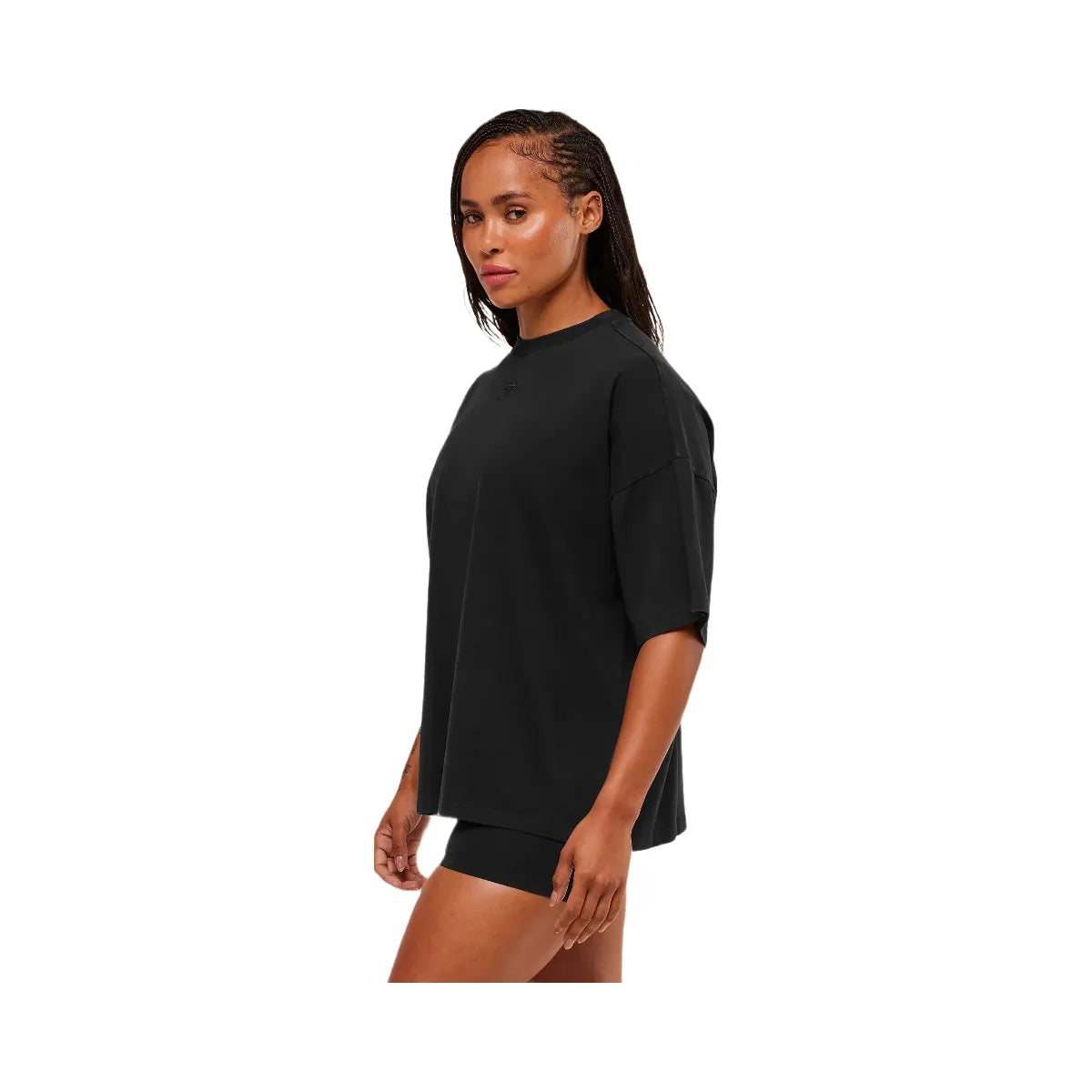 Gymshark Power Washed Oversized T-Shirt - Black/Acid Wash Small Ball