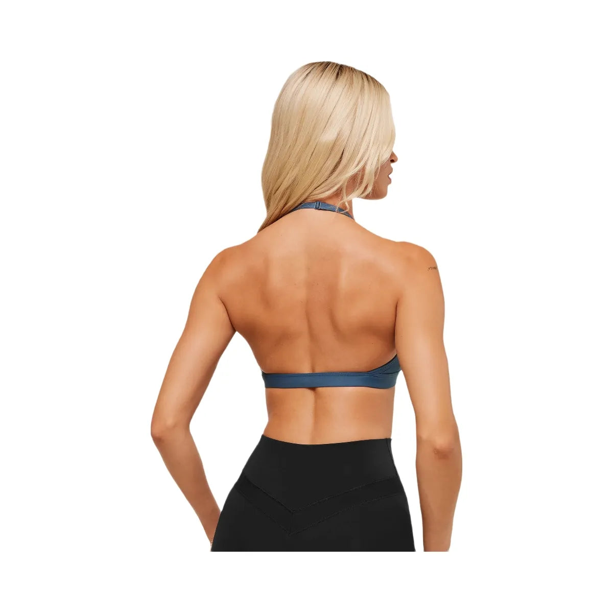 Gymshark Minimal Halterneck Sports Bra - Compound Blue
