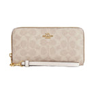 Coach Long Zip Around Wallet In Signature Canvas Signature Canvas-Gold-Sand-Chalk