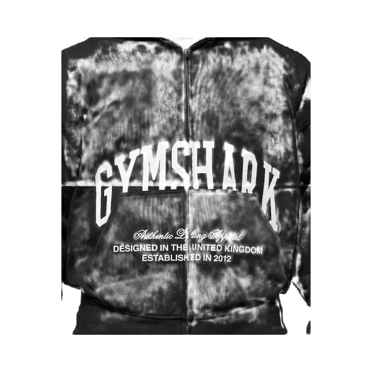 Gymshark Collegiate Script Zip Up Hoodie - Black/White