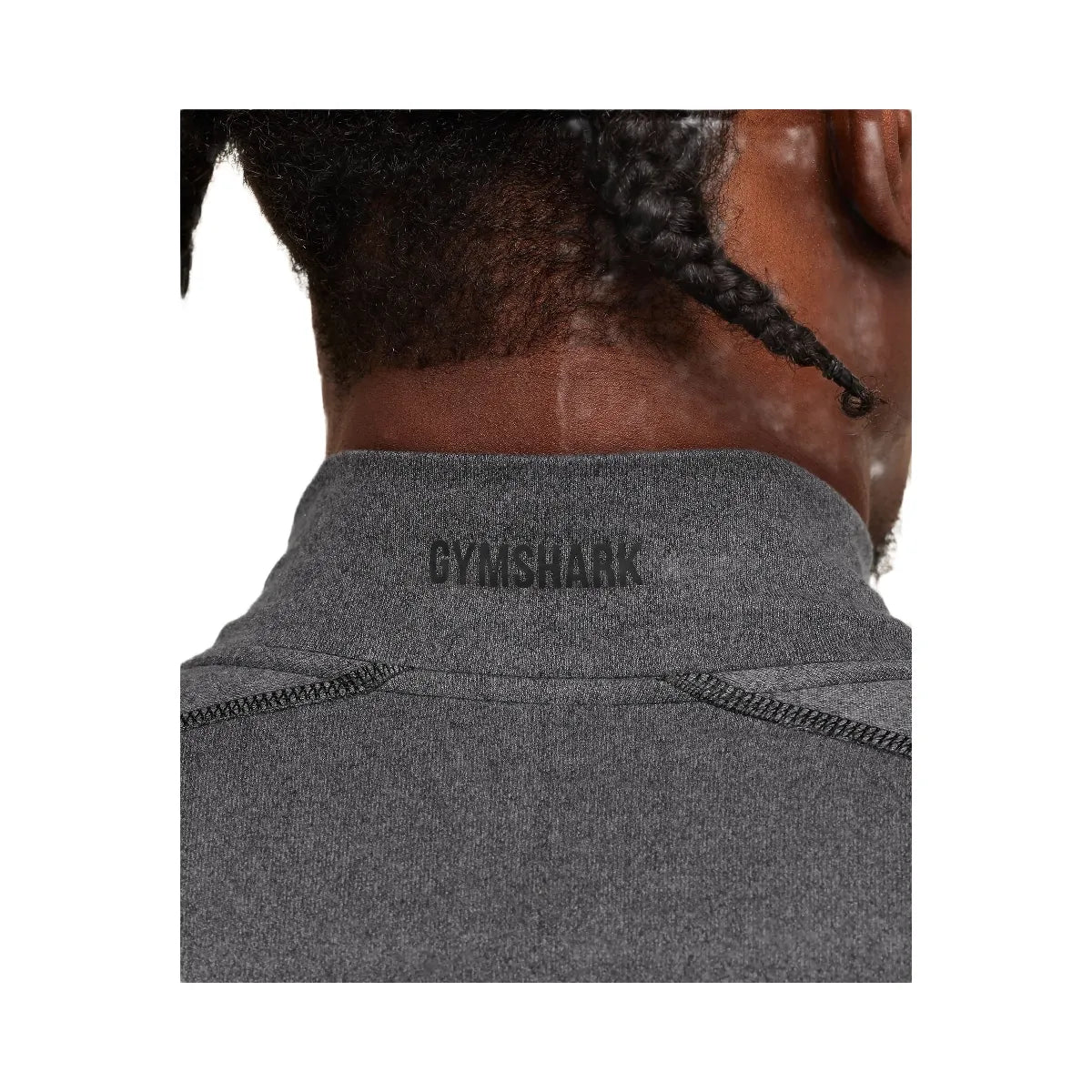 Gymshark Element Baselayer Mock Neck Long Sleeve T-Shirt - GS Black/GS Dark Grey Marl
