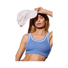 Alo Women's Tennis Club Sweater Knit Bra - Crystal Clear Blue/White