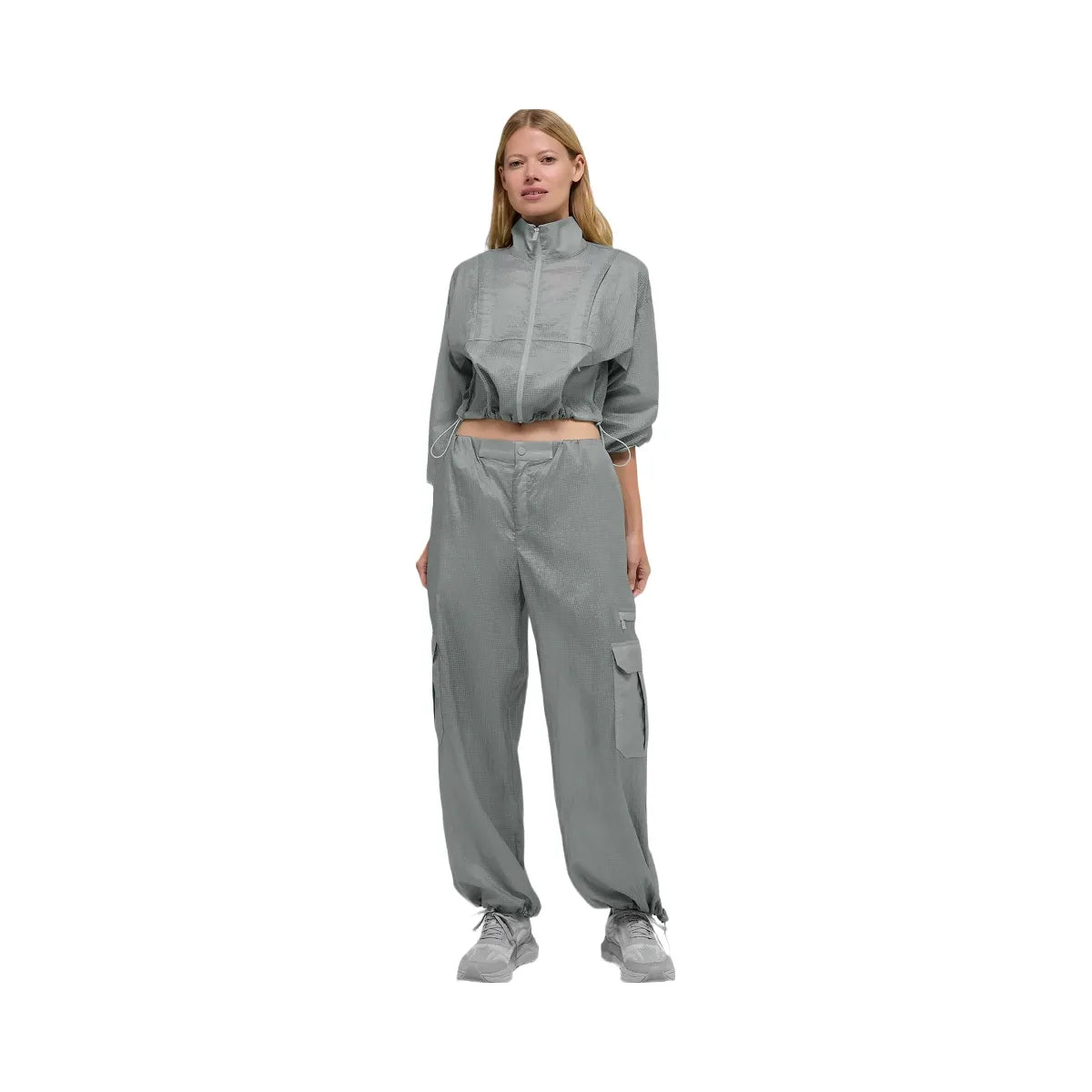 Alo Women's Sheer Game Time Wide Leg Jogger - Lunar Grey