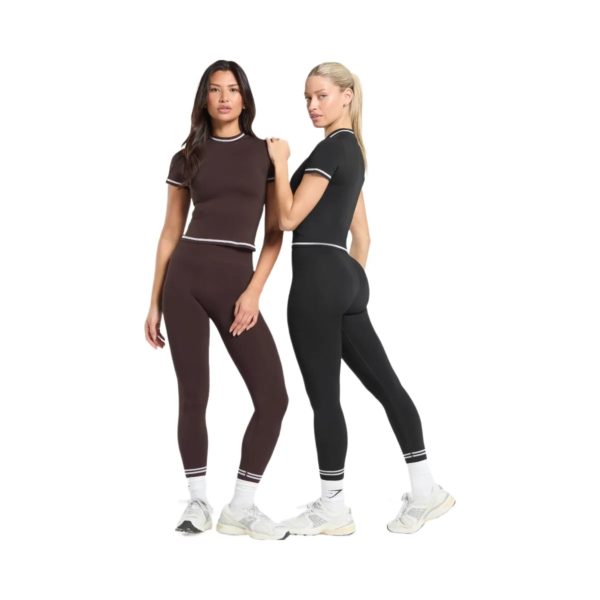 Gymshark Contrast Seamless Midi Tee - Black