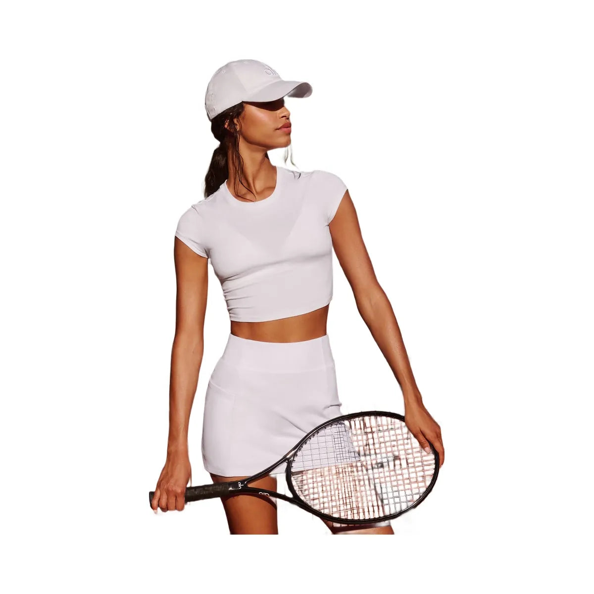 Alo Women's Airbrush High-Waist Good Form Tennis Skirt - White
