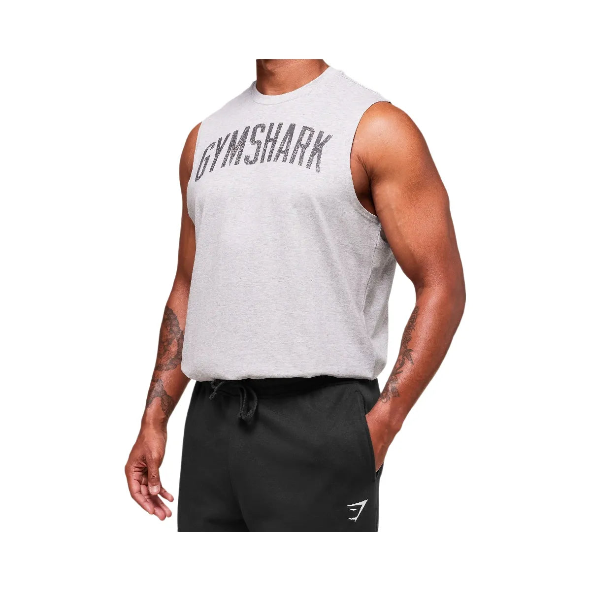 Gymshark Worn Graphic Tank - Light Grey Core Marl