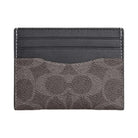 Coach Slim Id Card Case In Signature Canvas Signature Canvas-Grey-Charcoal