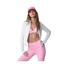 Alo Women's Airbrush Corset Full Zip Jacket - White