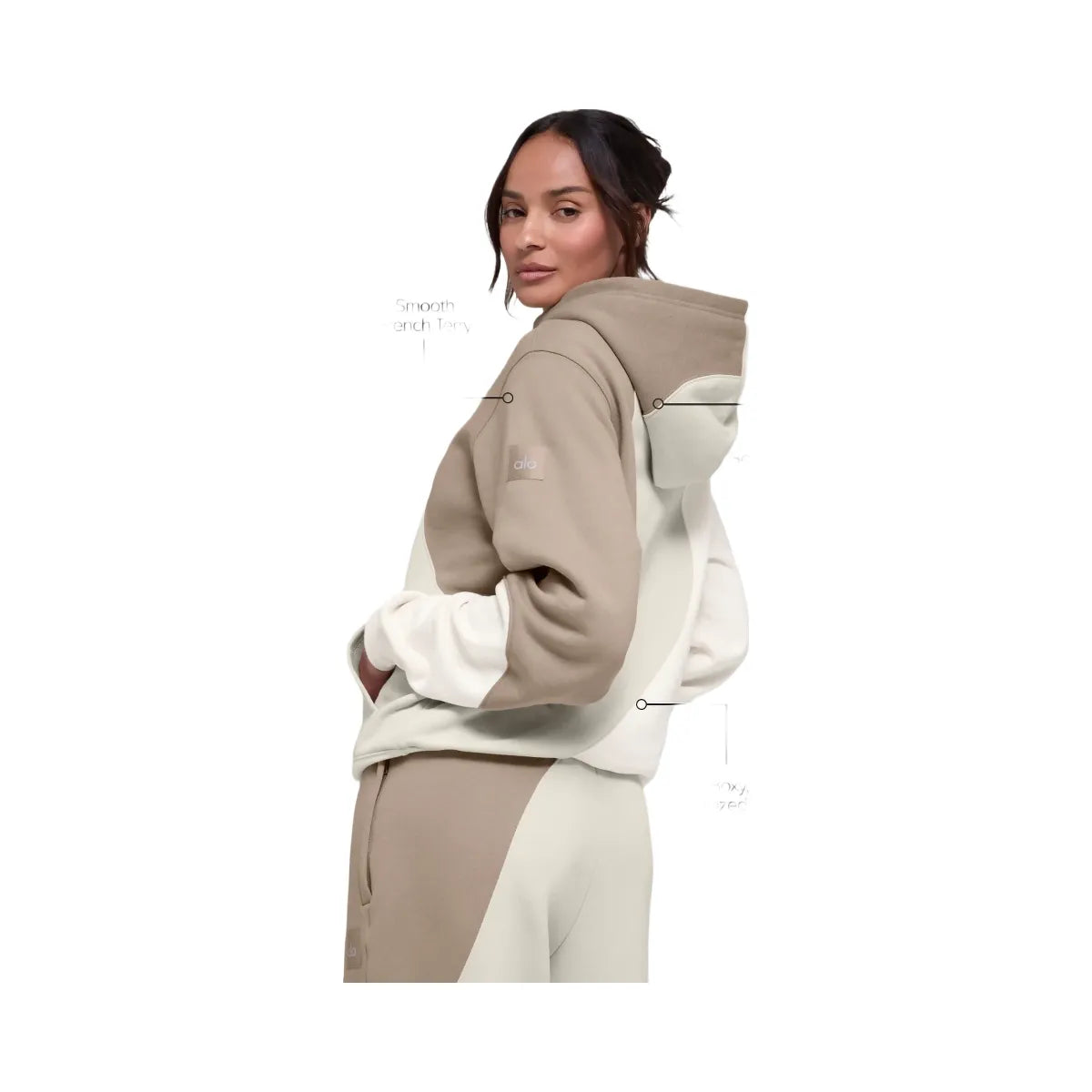 Alo Women's Make Waves Hoodie - Ivory/Bone/Gravel