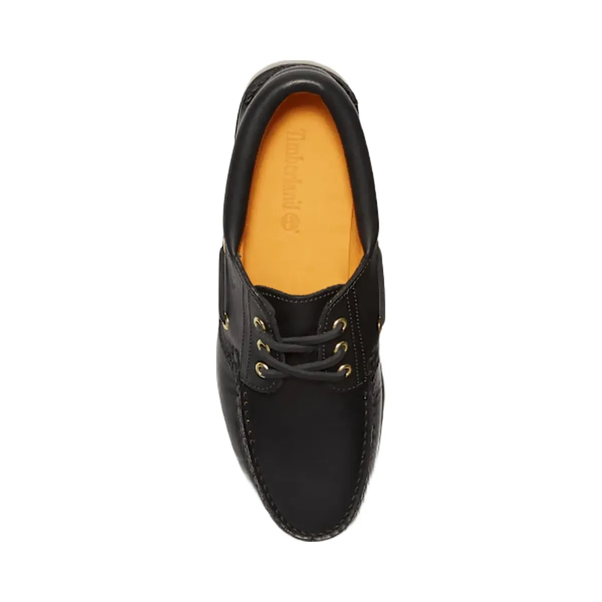 Timberland Authentic 3-Eye Lug Handsewn Boat Shoe Black Full-Grain Men'S