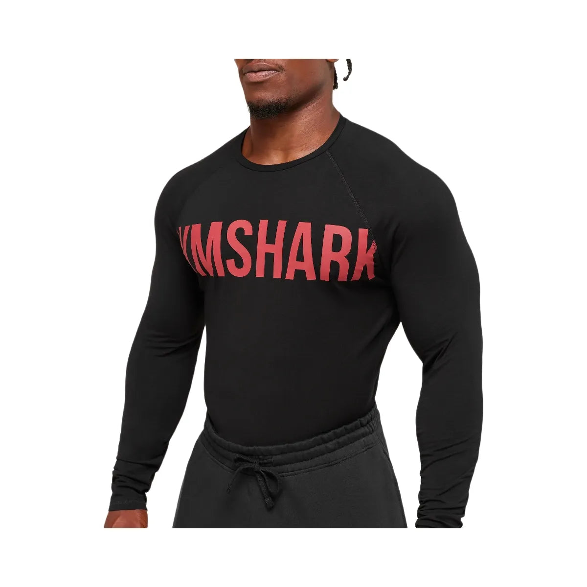 Gymshark Prime Long Sleeve T-Shirt - Black/Vivid Red