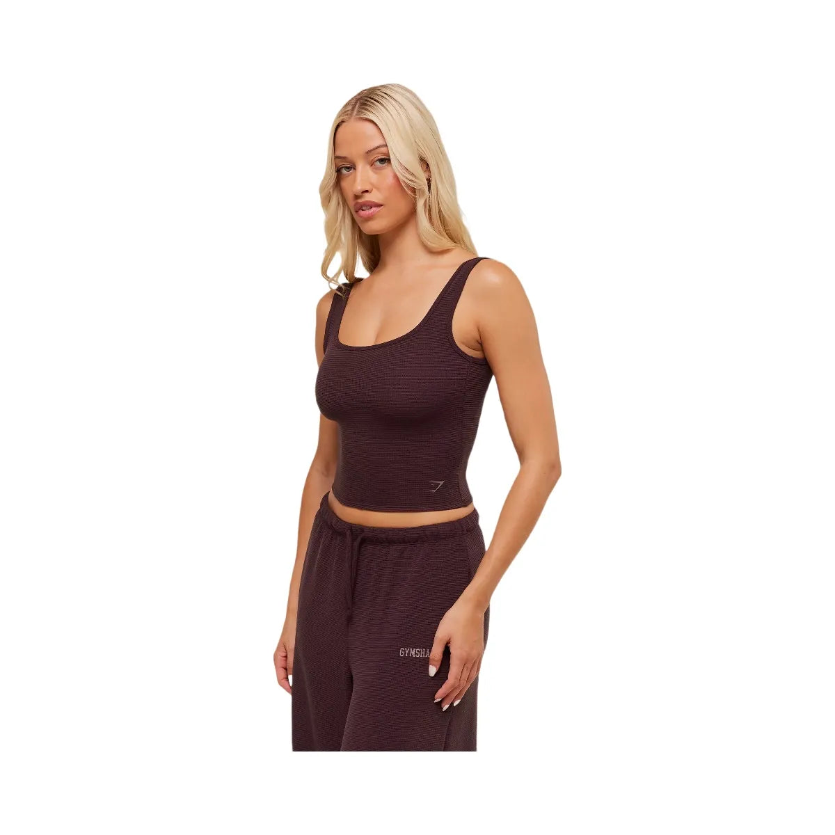 Gymshark Waffle Cropped Tank - Cherry Purple