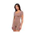 Gymshark Everyday Seamless Tight Fit Crew Neck Tee - Chestnut Pink
