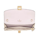 Kate Spade Phoebe Perforated Turnlock Wallet on chain Meringue