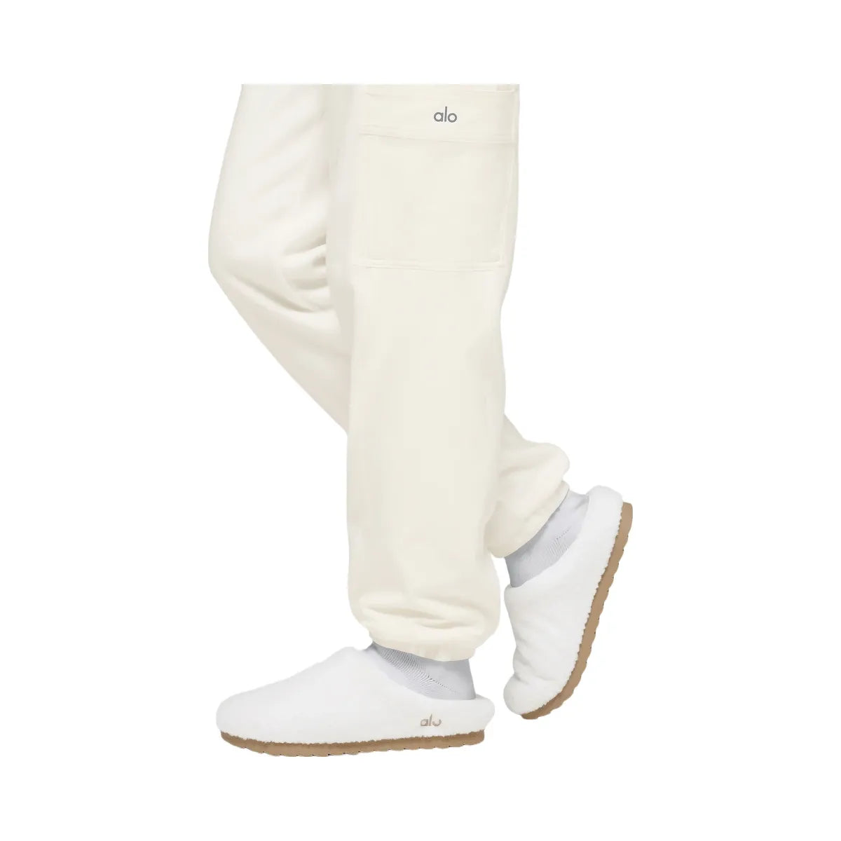 Alo Women's Polar Fleece Wintry Mix Pant - Ivory