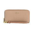 Coach Long Zip Around Wallet Pebbled Leather-Im-Cream-Peach