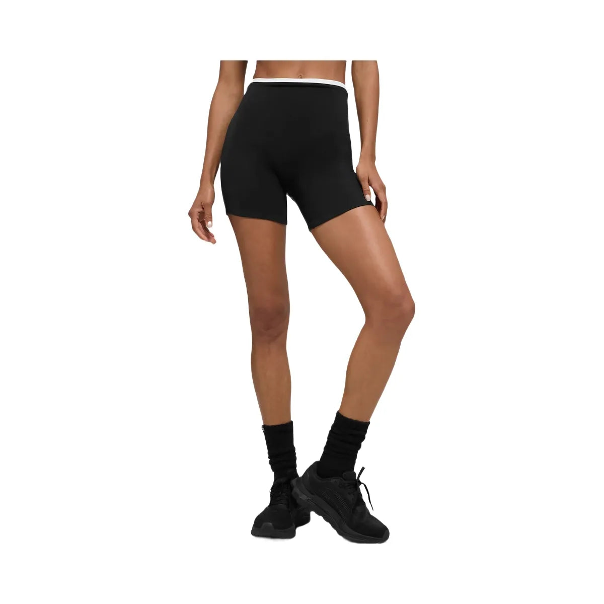 Alo Women's 5" Airbrush Double Up Short - Black/White