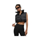 Alo Women's Cropped Gold Rush Puffer Vest - Black