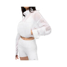 Alo Women's Cropped 1/4 Zip Aerial Pullover - White