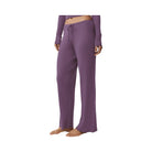 Alo Women's Sweater Knit Mid-Rise Unwind Wide Leg Pant - Plum Kiss