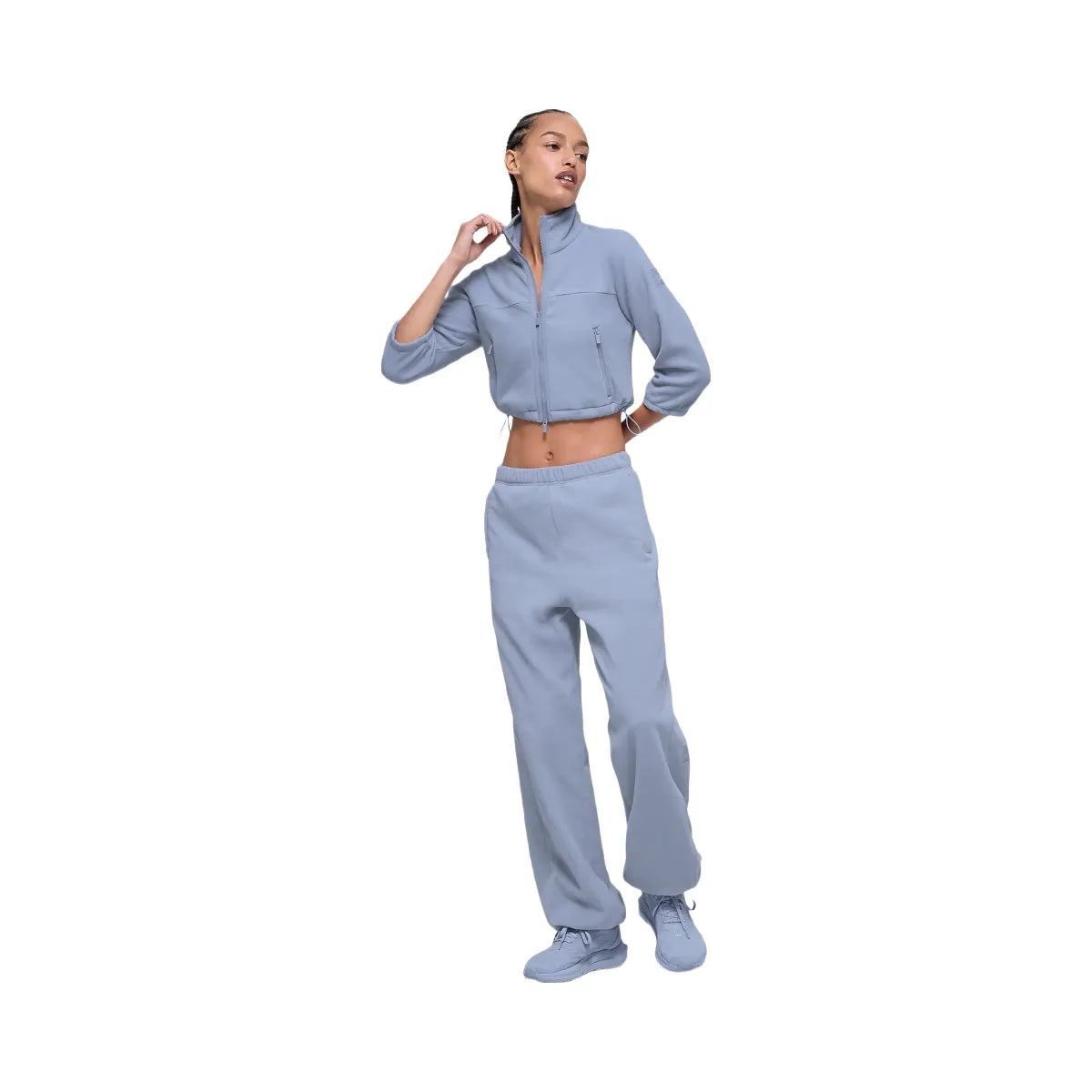 Alo Women's Polar Fleece Retreat Cropped Jacket - Winter Frost