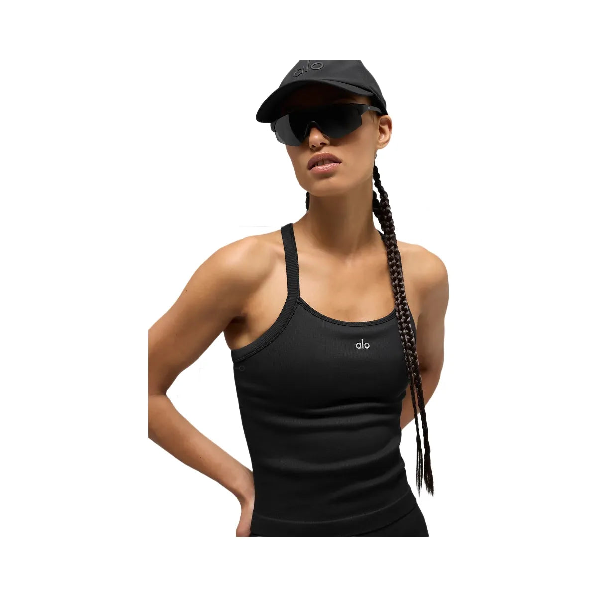 Alo Women's Seamless Ribbed Favorite Full Length Bra Tank - Black